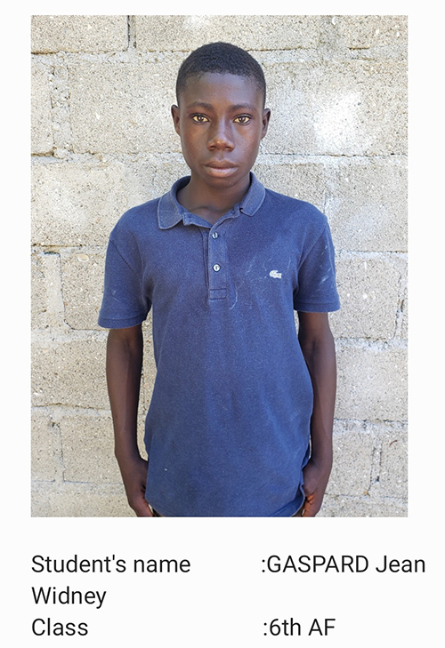 A young man standing in front of a brick wall.